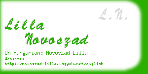 lilla novoszad business card